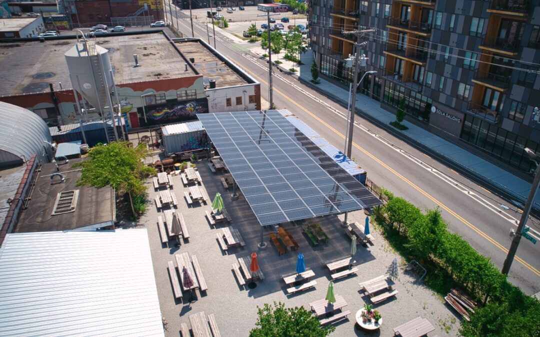 26.1 kW Commercial Solar Canopy at Brewery Emperial in Kansas City, Missouri